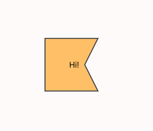 Concave pentagon labelled 'Hi!'.